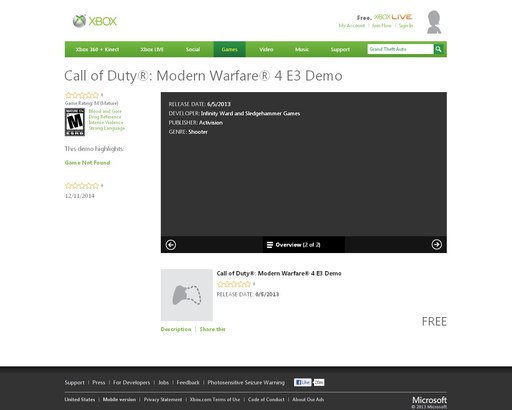 Новости - На сайте Xbox LIVE появилась страница с E3 демо-версией Modern Warfare 4